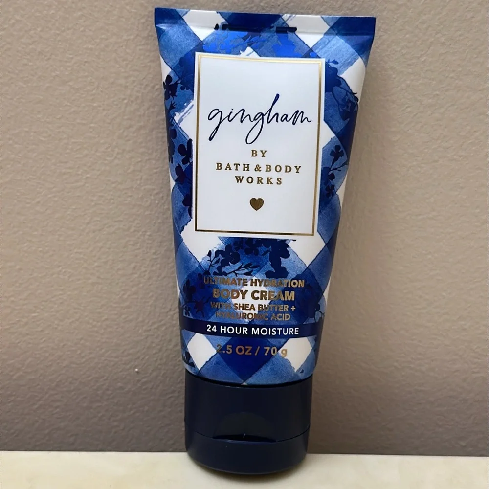 NIB Bath& Body Works Bundle of Two Full Size Gingham Body Cream  -Blue